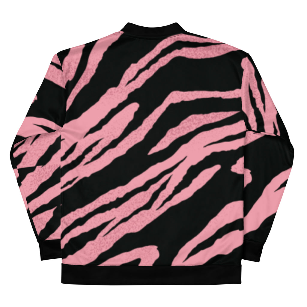 Women’s Pink and Black Tiger Bomber Jacket