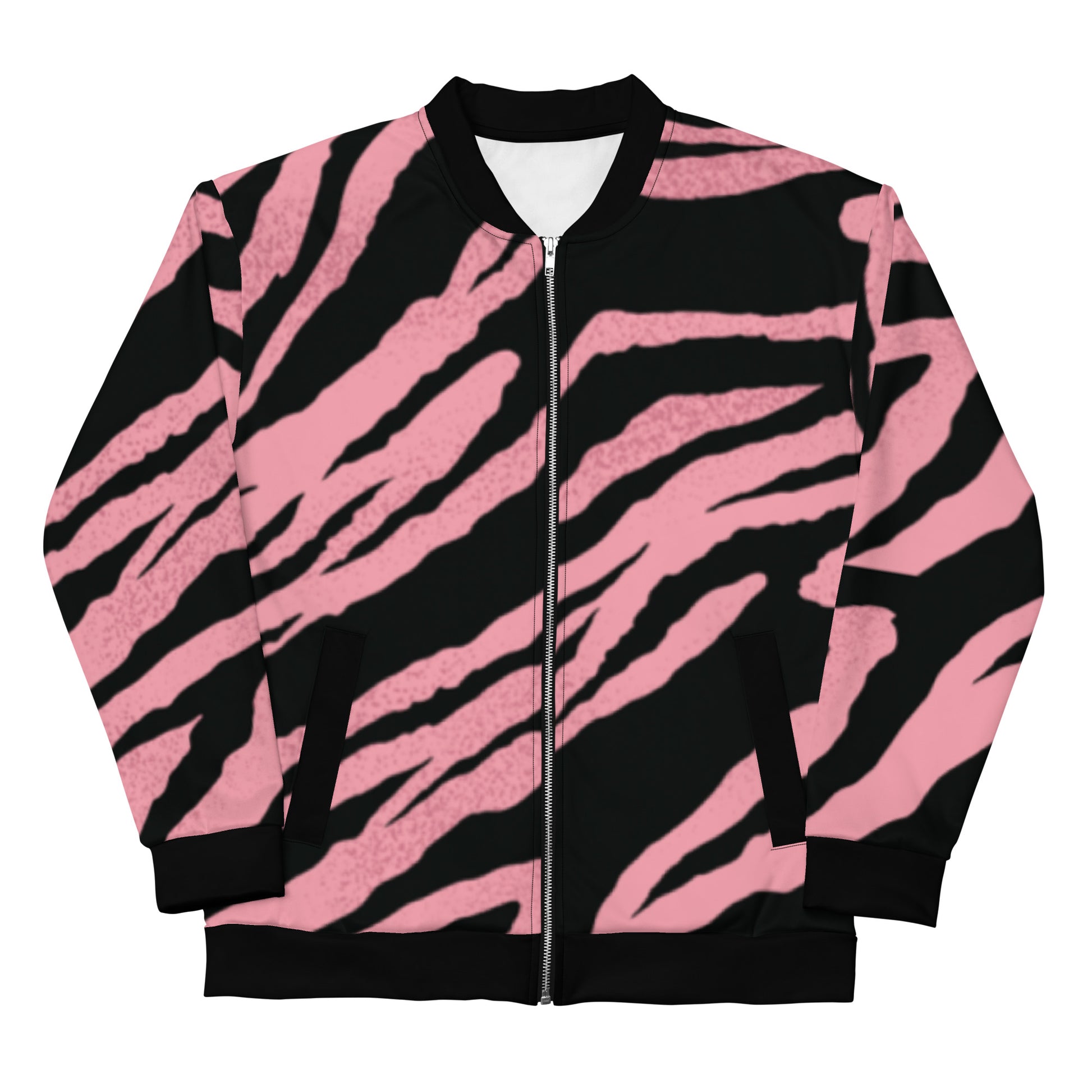 Women’s Pink and Black Tiger Bomber Jacket