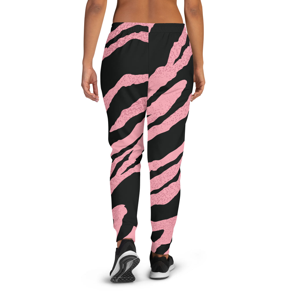 Women's Pink and Black Tiger Joggers