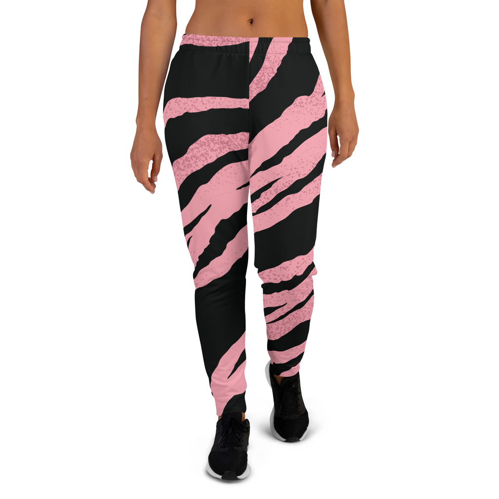 Women's Pink and Black Tiger Joggers