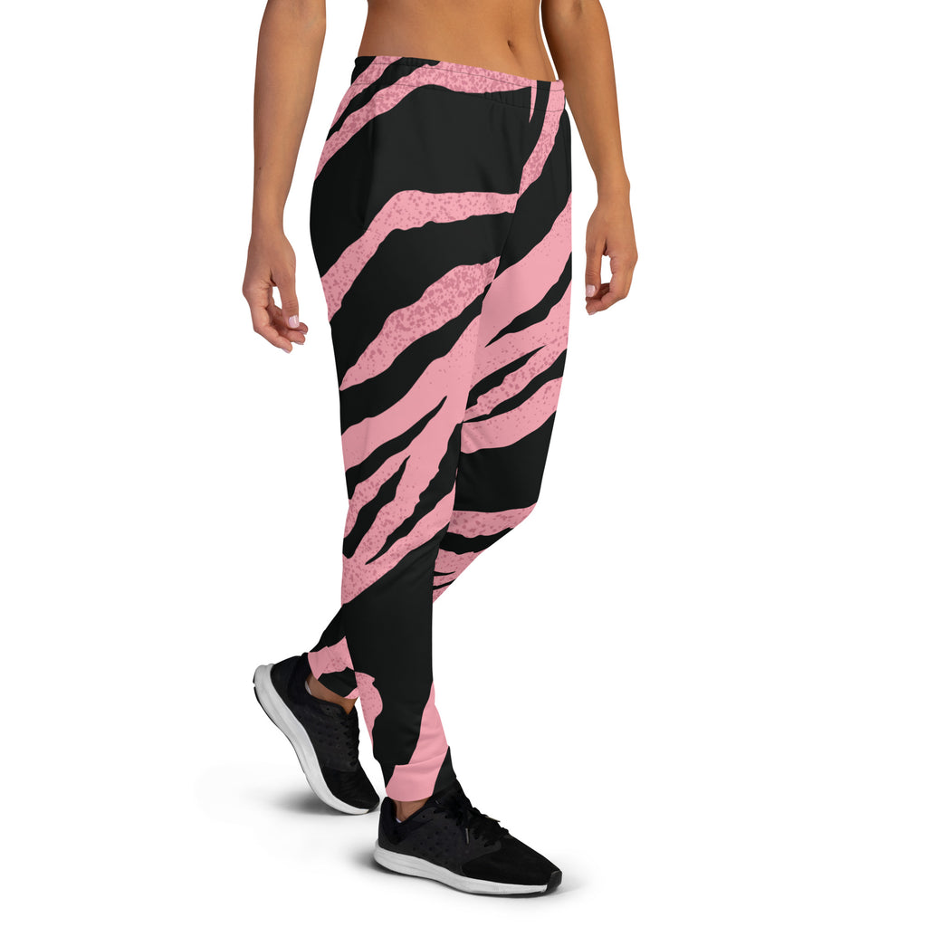 Women's Pink and Black Tiger Joggers