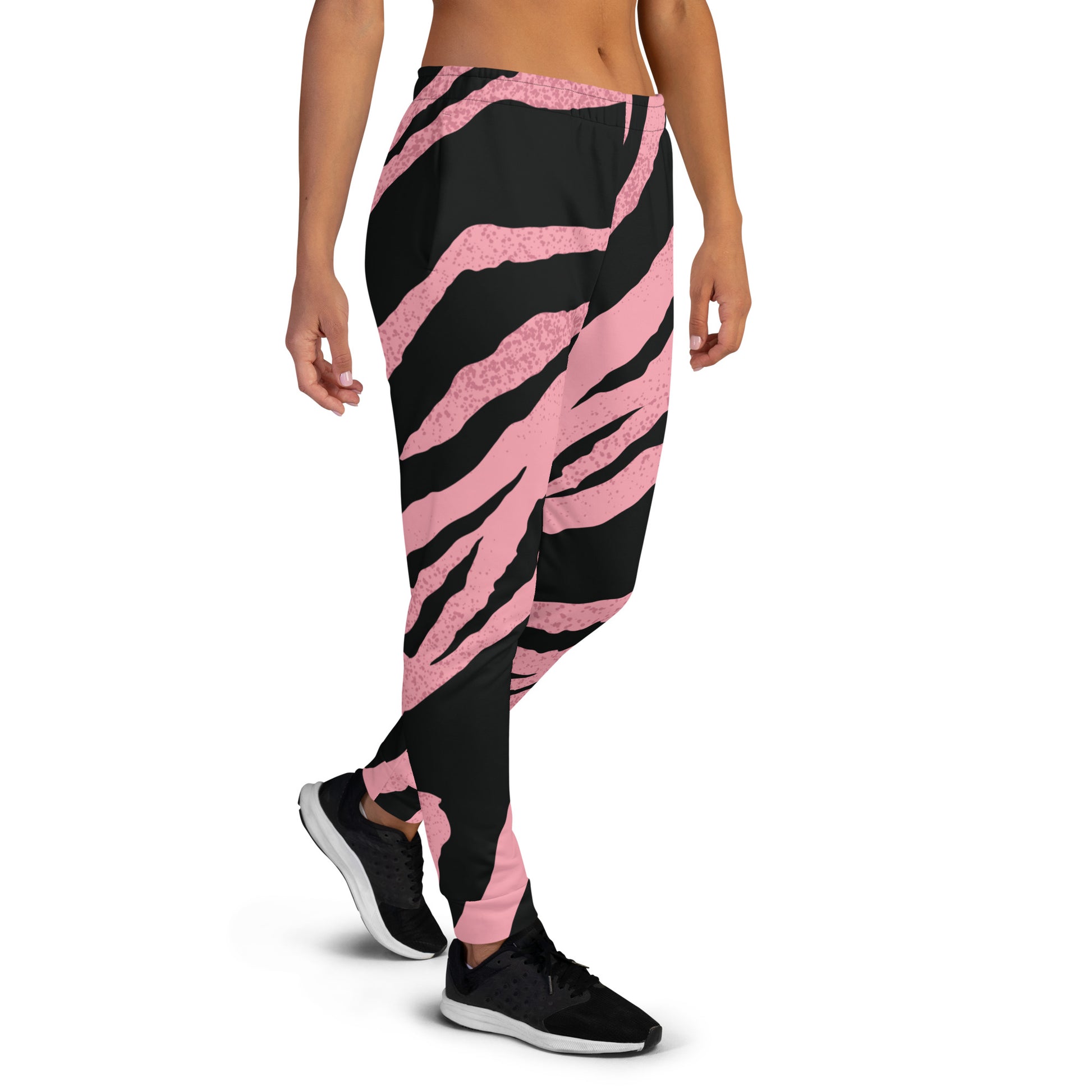 Women's Pink and Black Tiger Joggers