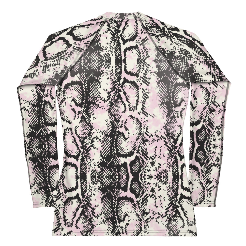 Women's Pink Snake Rash Guard