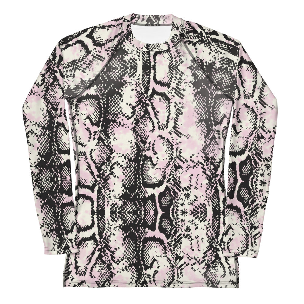 Women's Pink Snake Rash Guard