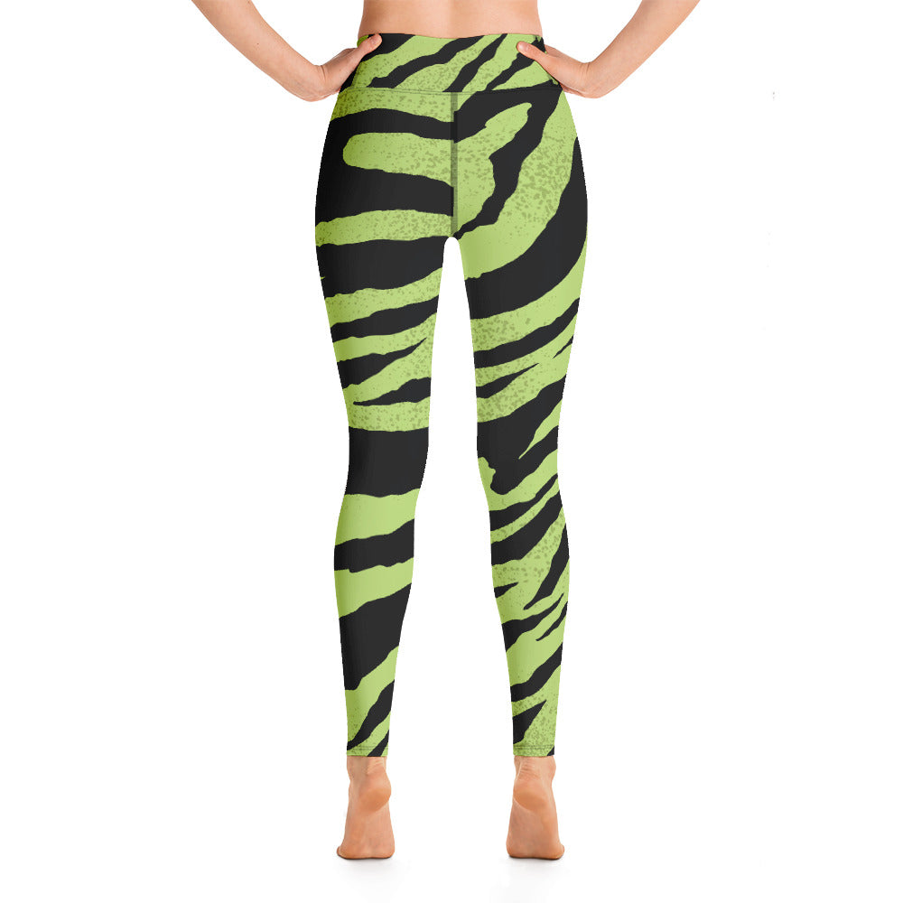 Black And Green Tiger Leggings