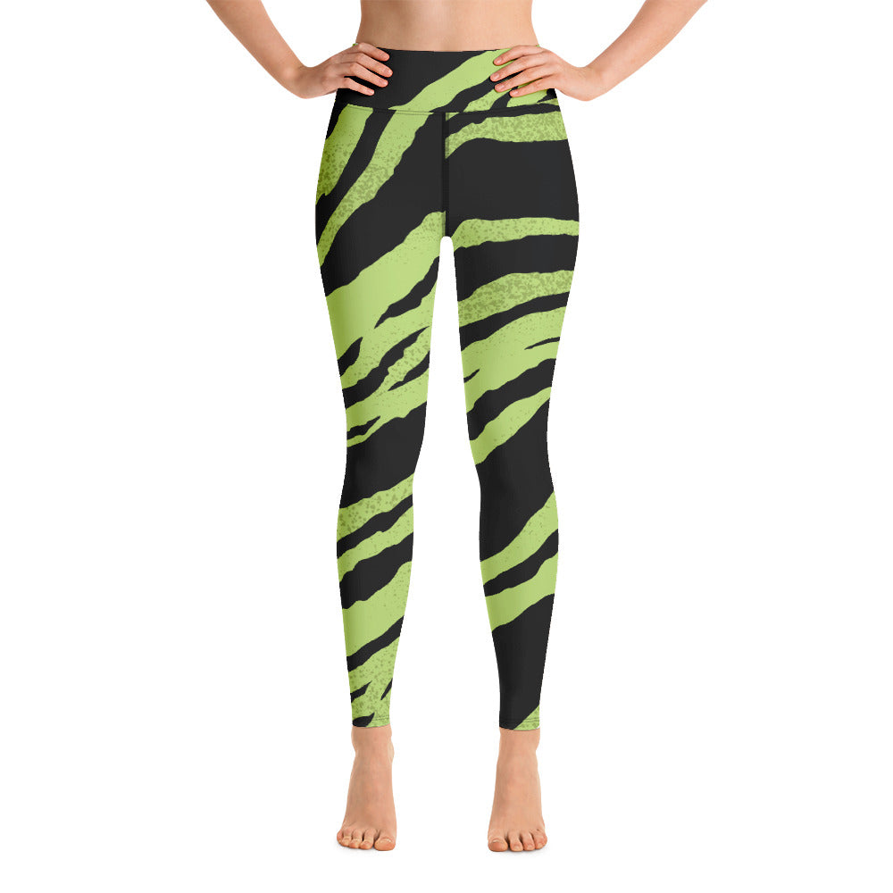 Black And Green Tiger Leggings