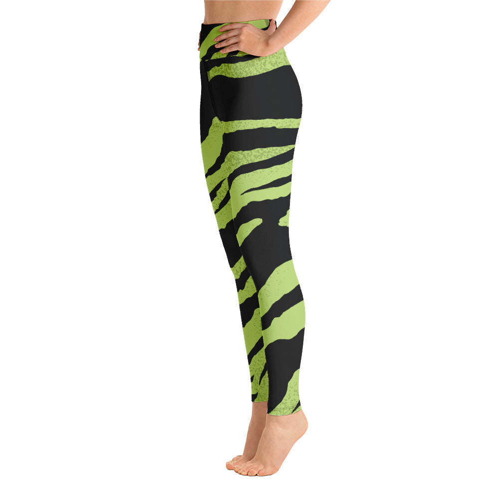 Black And Green Tiger Leggings