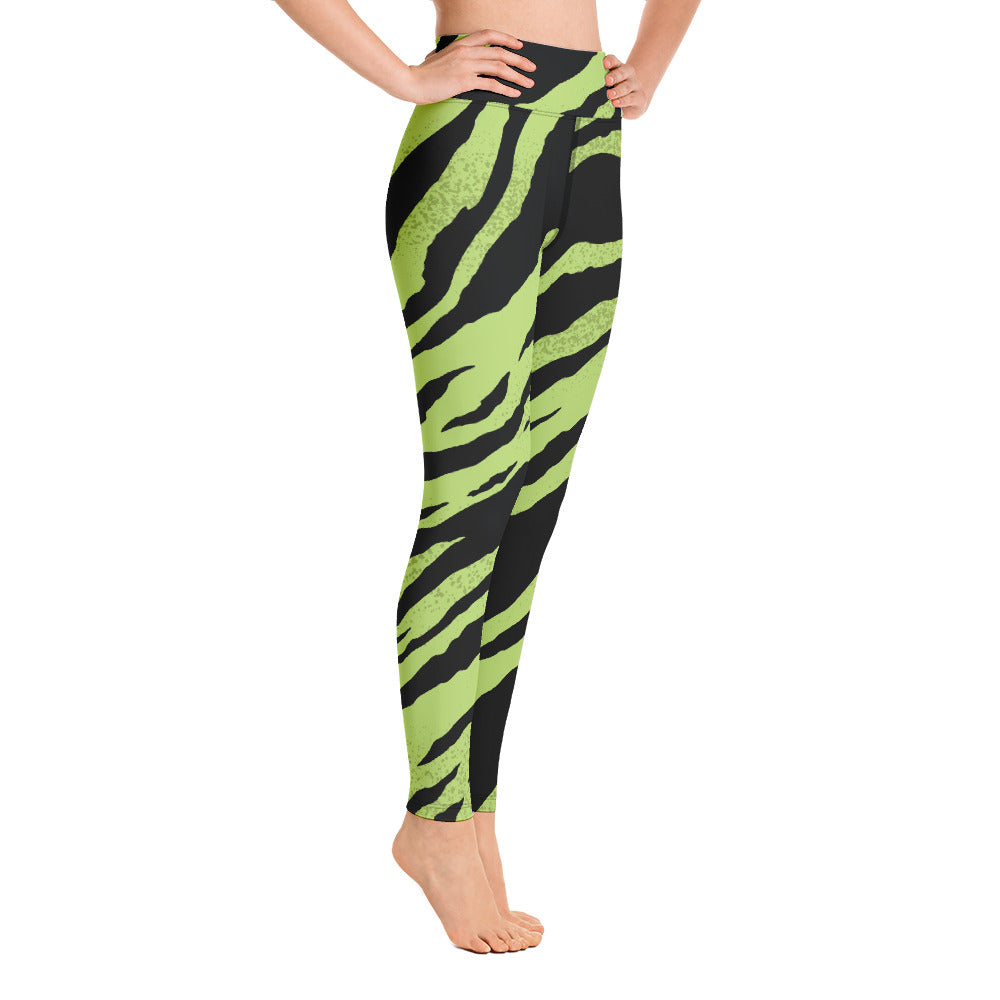 Black And Green Tiger Leggings